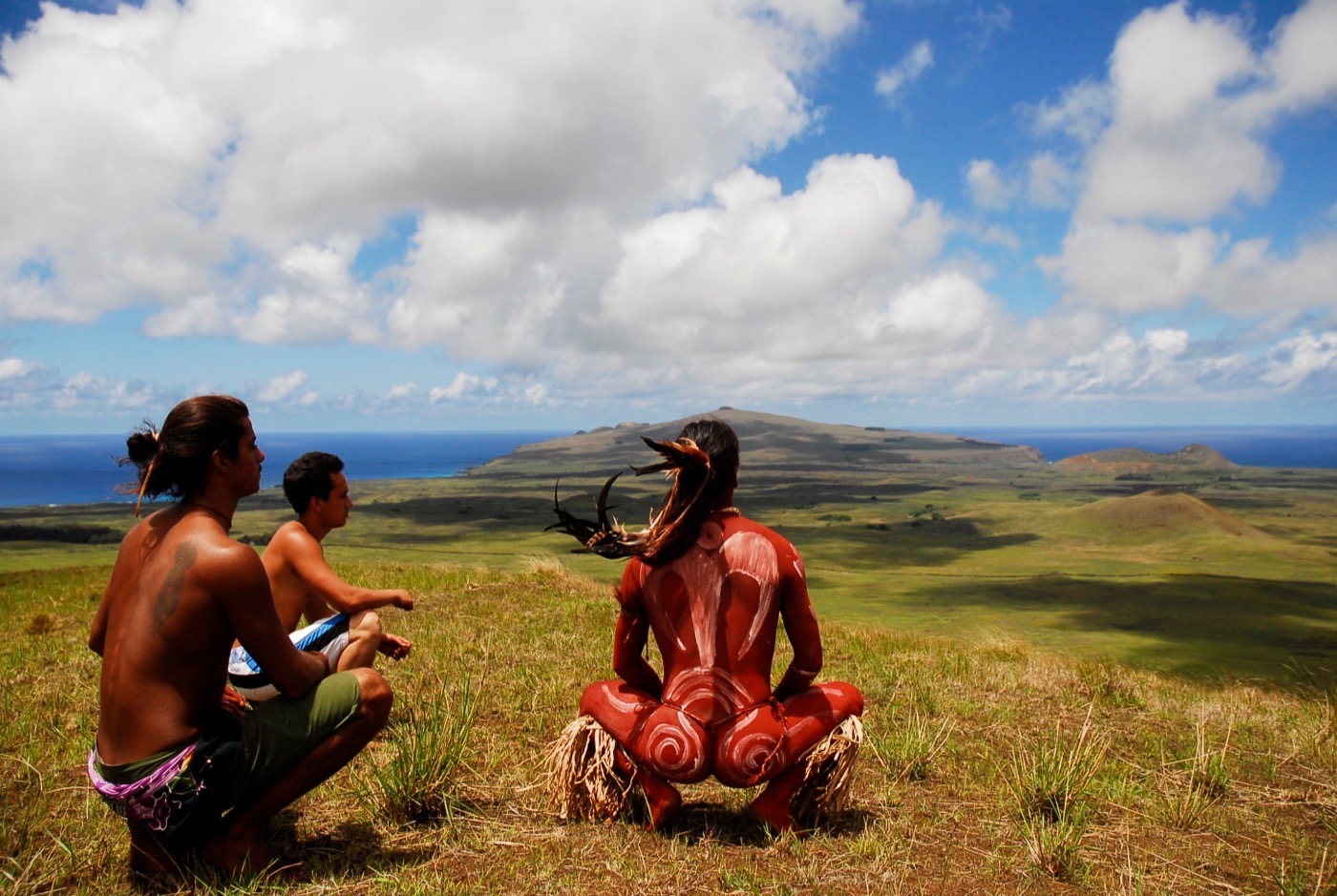 Haka Pei cultural scene in Rapa Nui.